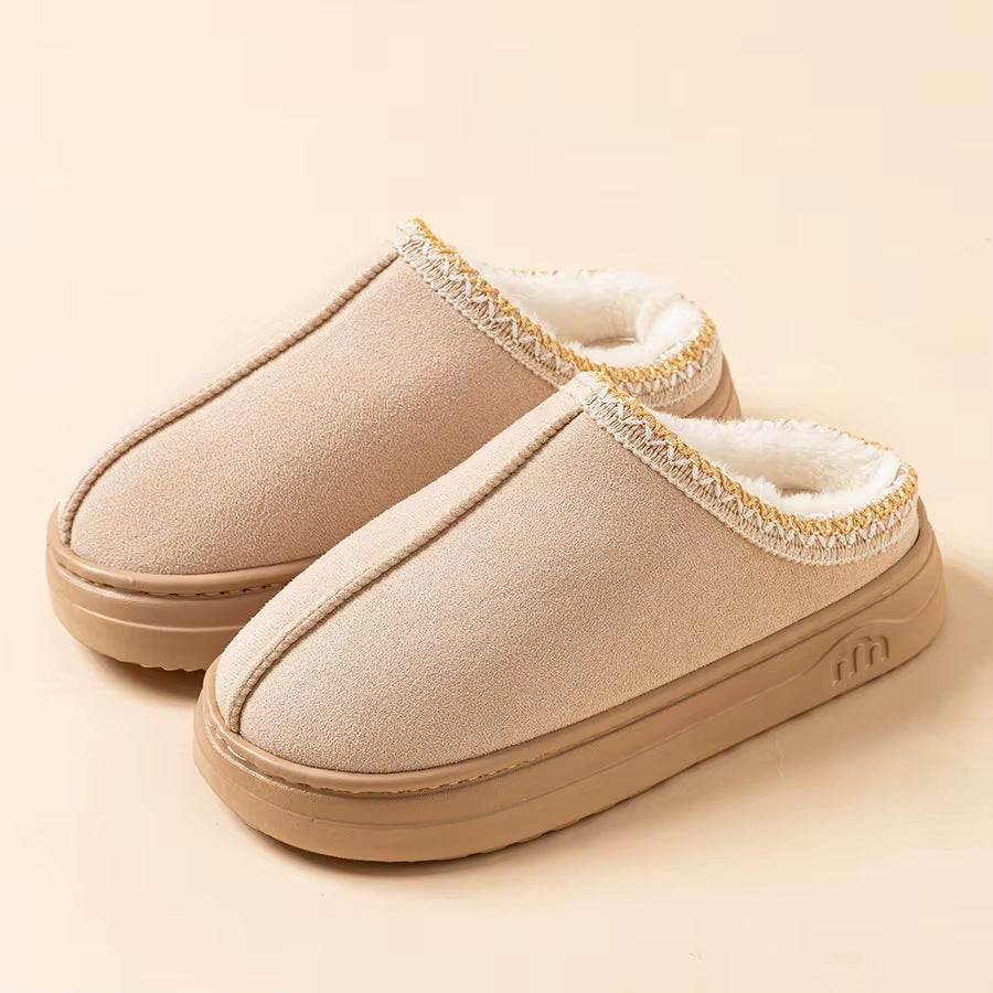 Fleece-Lined Slippers in Sand