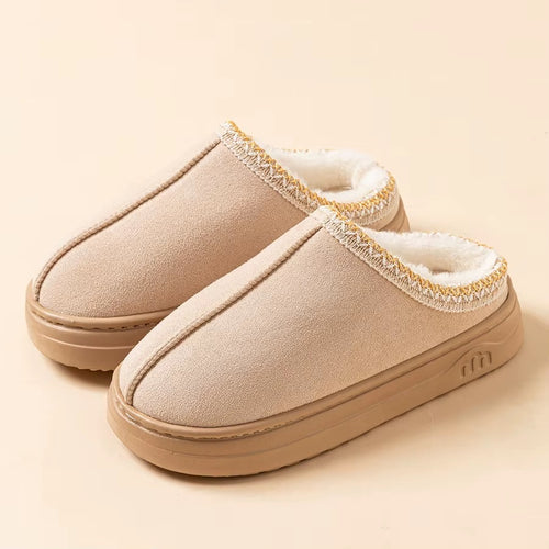 Fleece-Lined Slippers in Sand