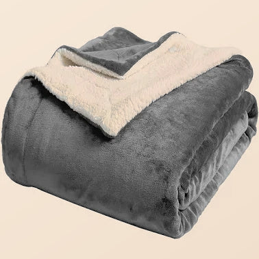 SHERPA Wool Fleece Blanket in Gray